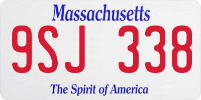 MA license plate 9SJ338