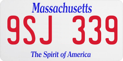 MA license plate 9SJ339