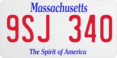 MA license plate 9SJ340