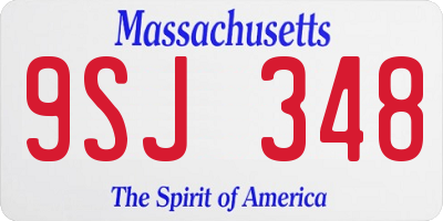 MA license plate 9SJ348