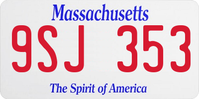 MA license plate 9SJ353