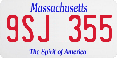 MA license plate 9SJ355