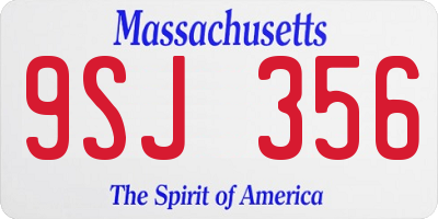 MA license plate 9SJ356