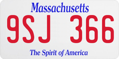 MA license plate 9SJ366