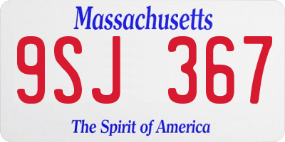 MA license plate 9SJ367