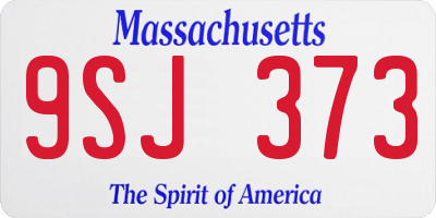 MA license plate 9SJ373