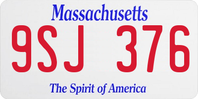 MA license plate 9SJ376