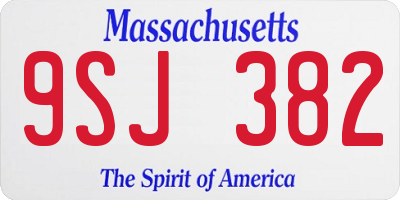 MA license plate 9SJ382