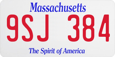 MA license plate 9SJ384