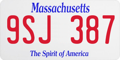 MA license plate 9SJ387
