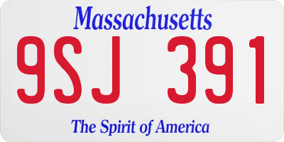 MA license plate 9SJ391