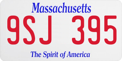 MA license plate 9SJ395