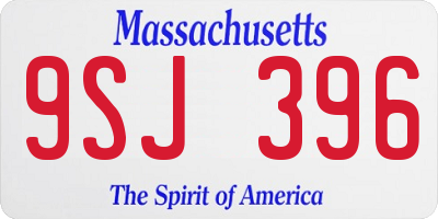 MA license plate 9SJ396
