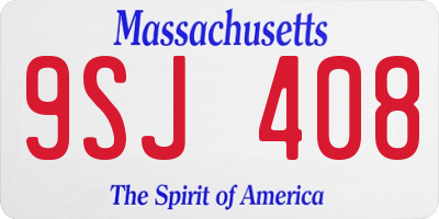 MA license plate 9SJ408