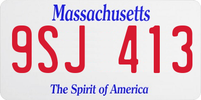 MA license plate 9SJ413
