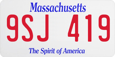 MA license plate 9SJ419