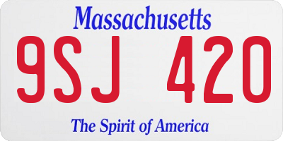 MA license plate 9SJ420
