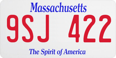 MA license plate 9SJ422
