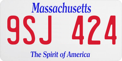 MA license plate 9SJ424