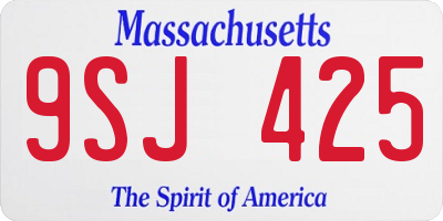 MA license plate 9SJ425