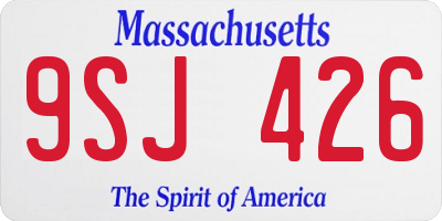 MA license plate 9SJ426