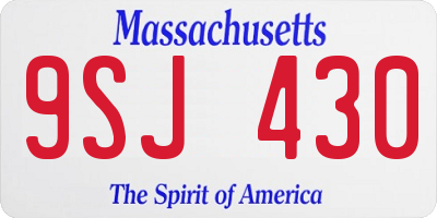 MA license plate 9SJ430