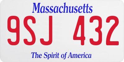 MA license plate 9SJ432