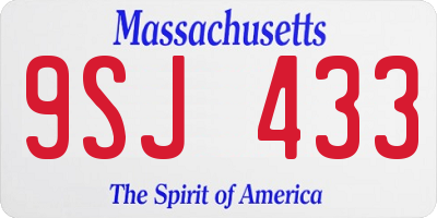 MA license plate 9SJ433