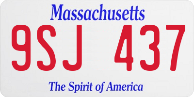 MA license plate 9SJ437