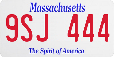 MA license plate 9SJ444