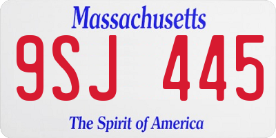 MA license plate 9SJ445