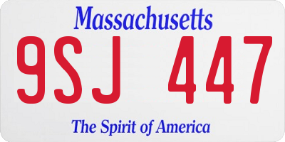 MA license plate 9SJ447