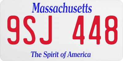 MA license plate 9SJ448