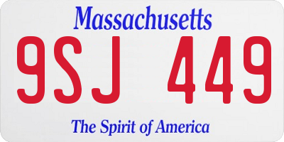 MA license plate 9SJ449