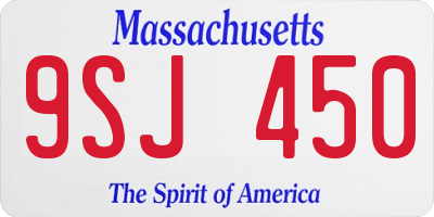 MA license plate 9SJ450