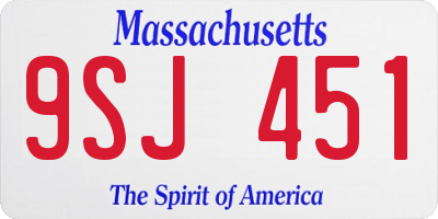MA license plate 9SJ451