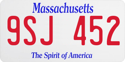 MA license plate 9SJ452