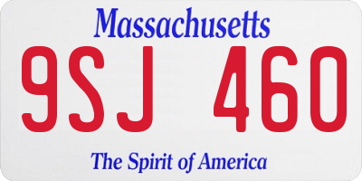 MA license plate 9SJ460