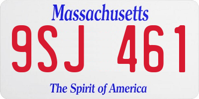 MA license plate 9SJ461