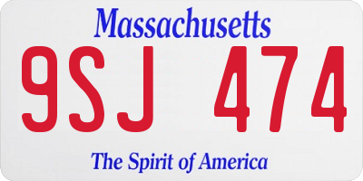 MA license plate 9SJ474
