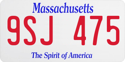 MA license plate 9SJ475