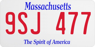 MA license plate 9SJ477