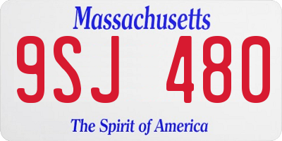 MA license plate 9SJ480
