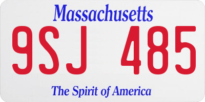 MA license plate 9SJ485