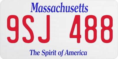 MA license plate 9SJ488
