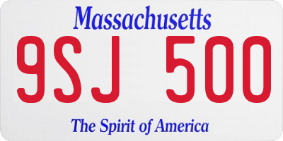 MA license plate 9SJ500