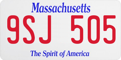 MA license plate 9SJ505