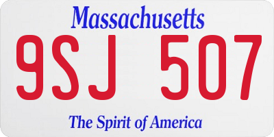MA license plate 9SJ507