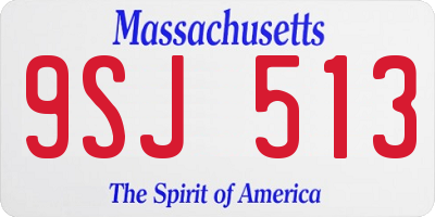 MA license plate 9SJ513