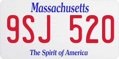 MA license plate 9SJ520